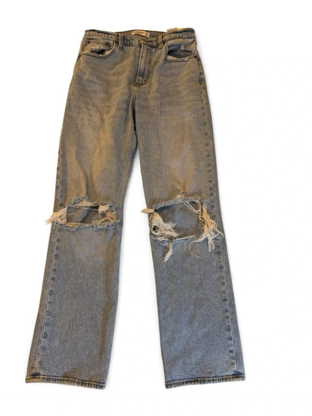 Abercrombie 90s Straight Ultra High Rise Jeans Distressed 30/10R